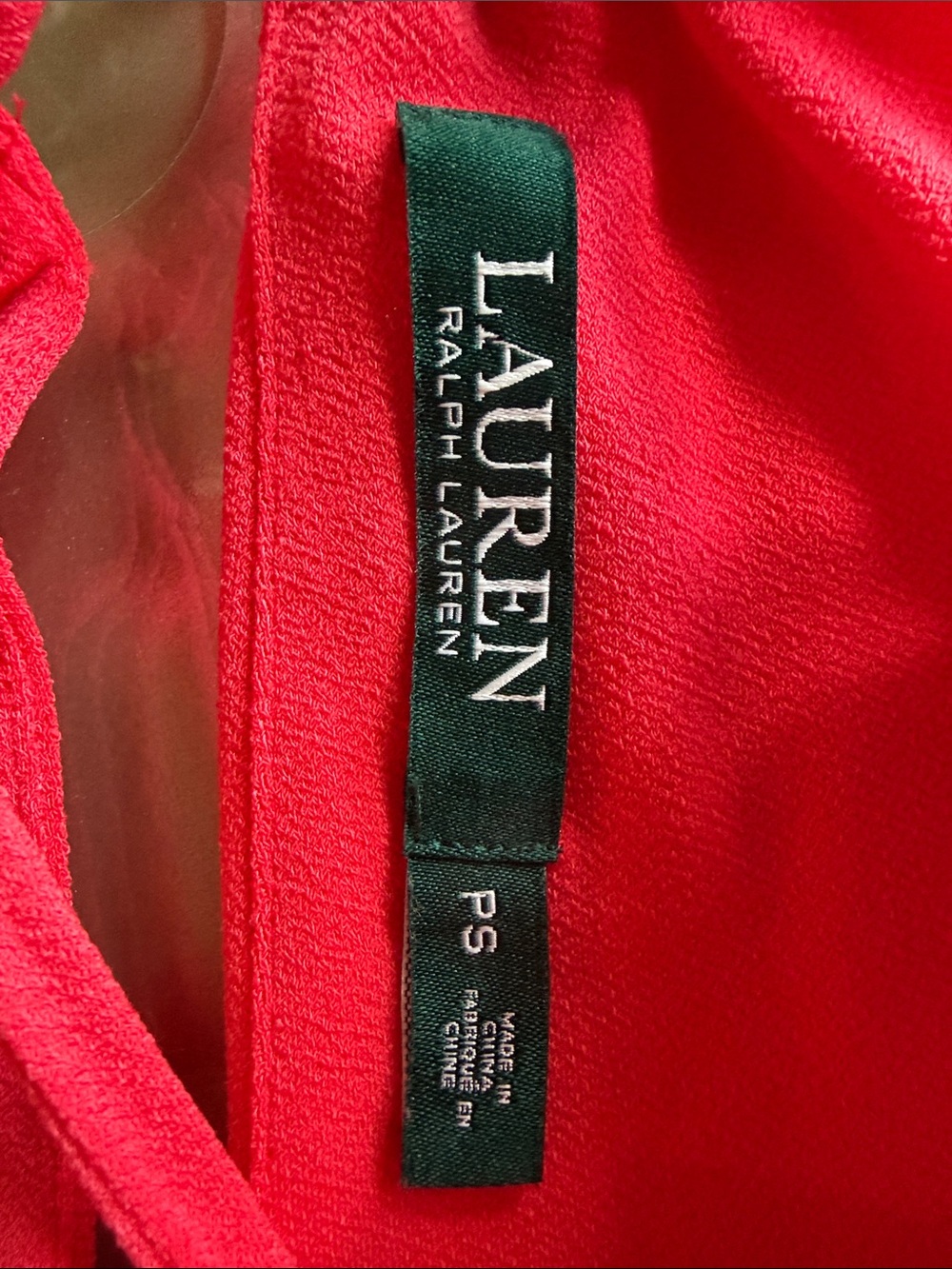 RALPH LAUREN Keyhole Halter Wide Leg Jumpsuit Coral Red Womens Petite Small - Picture 8 of 12